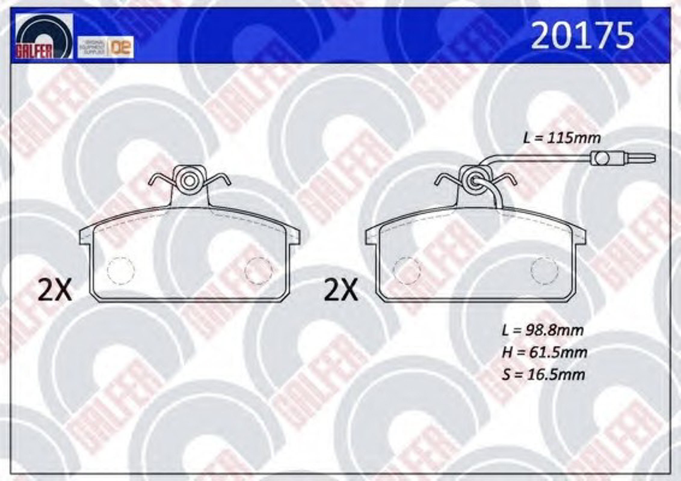 20175 GALFER Колодки тормозные дисковые