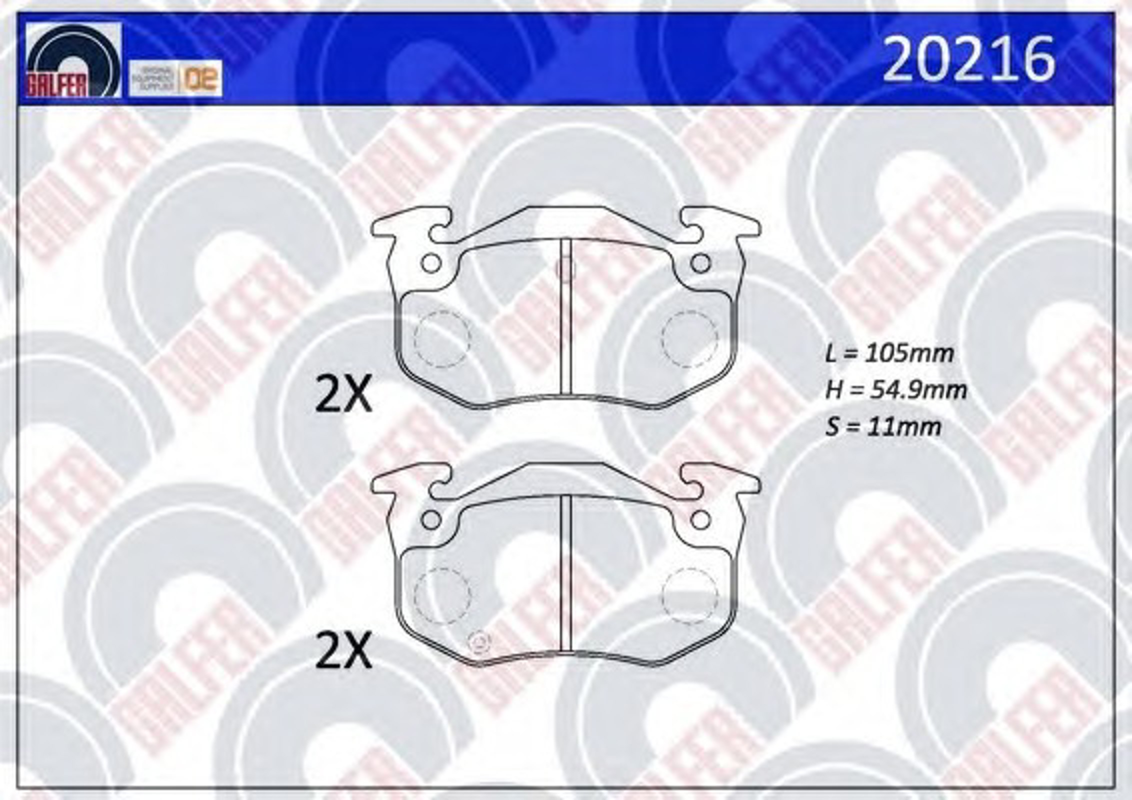 20216 GALFER Колодки тормозные дисковые