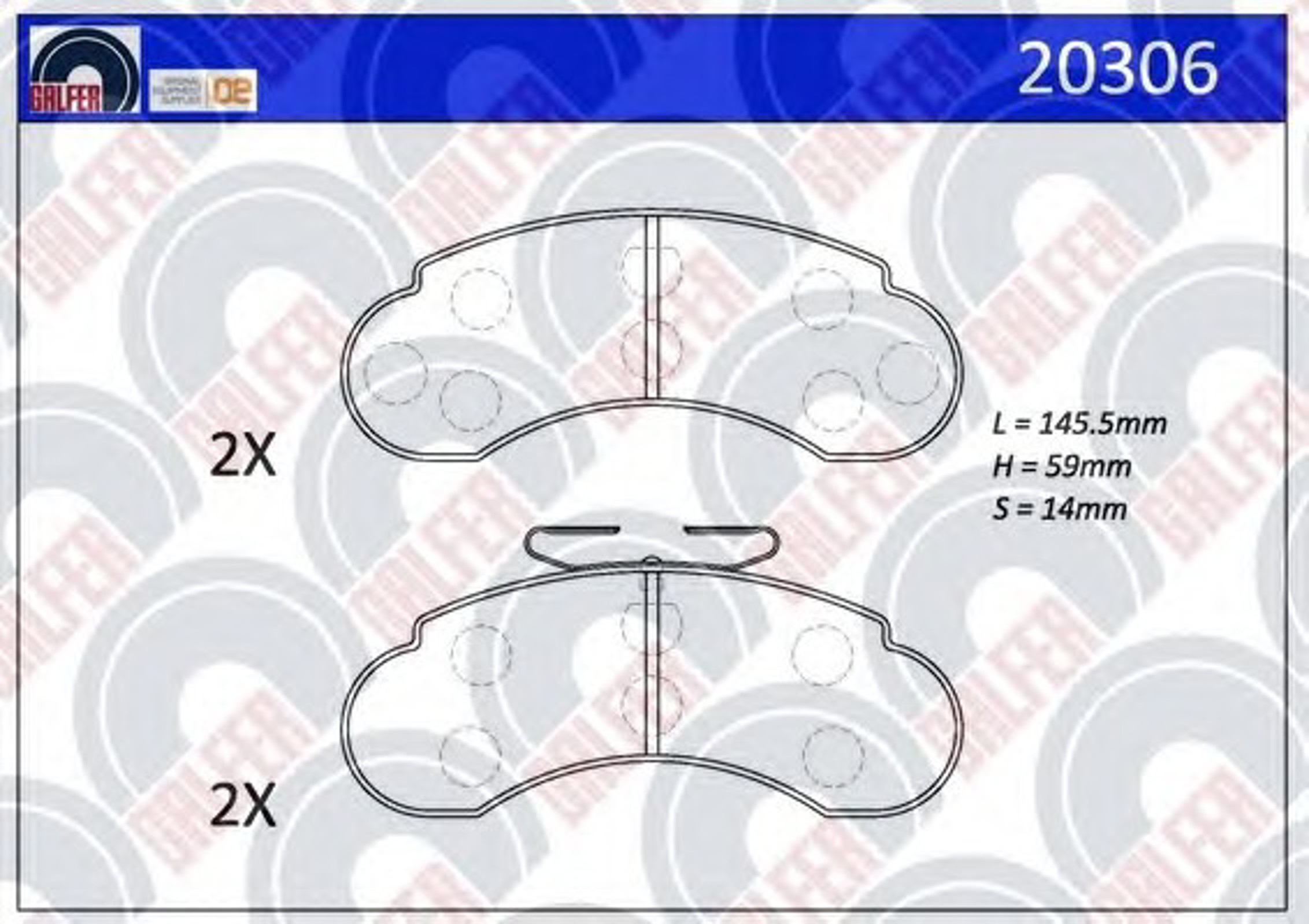 20306 GALFER Колодки тормозные дисковые