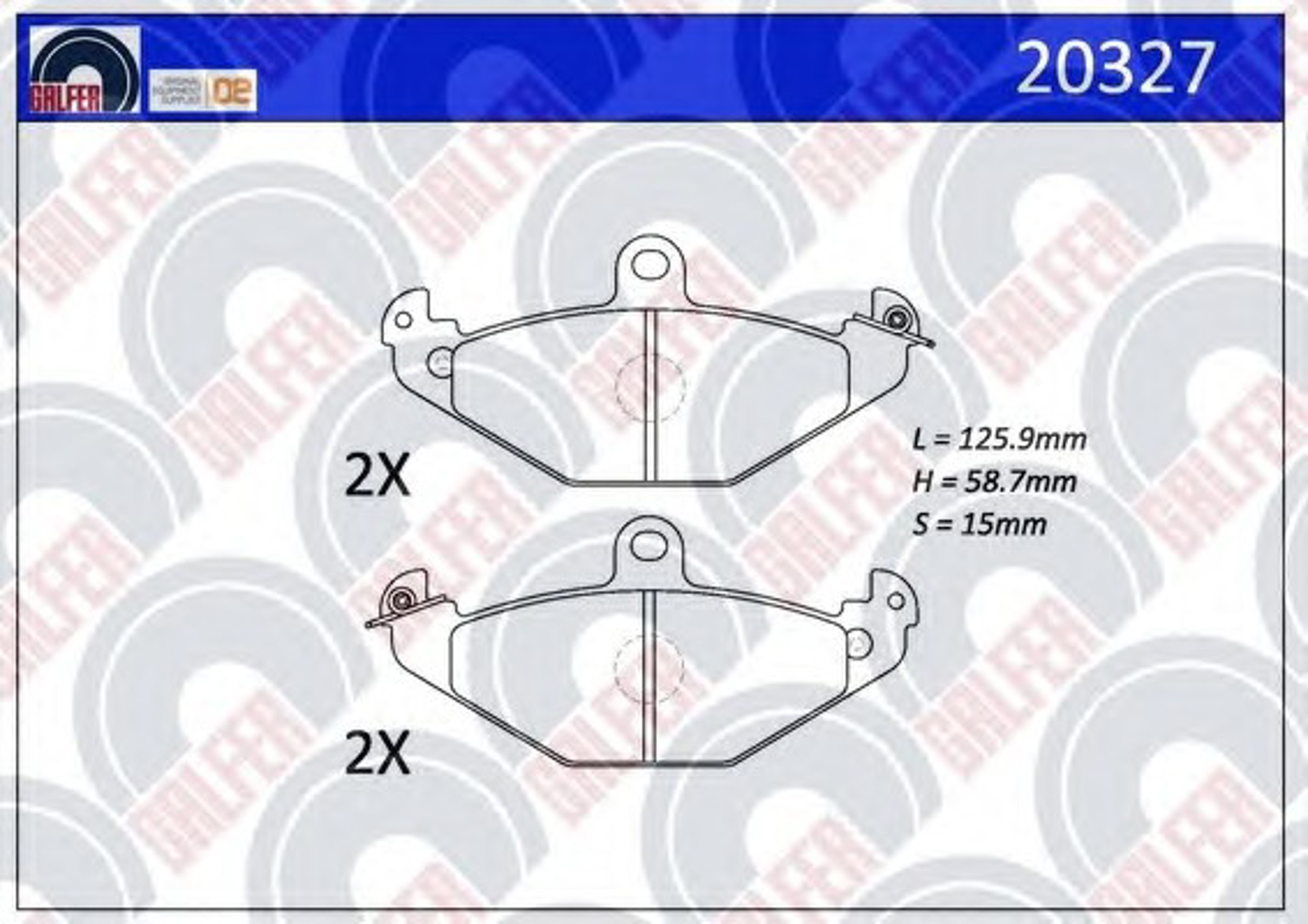 20327 GALFER Комплект тормозных колодок, дисковый тормоз