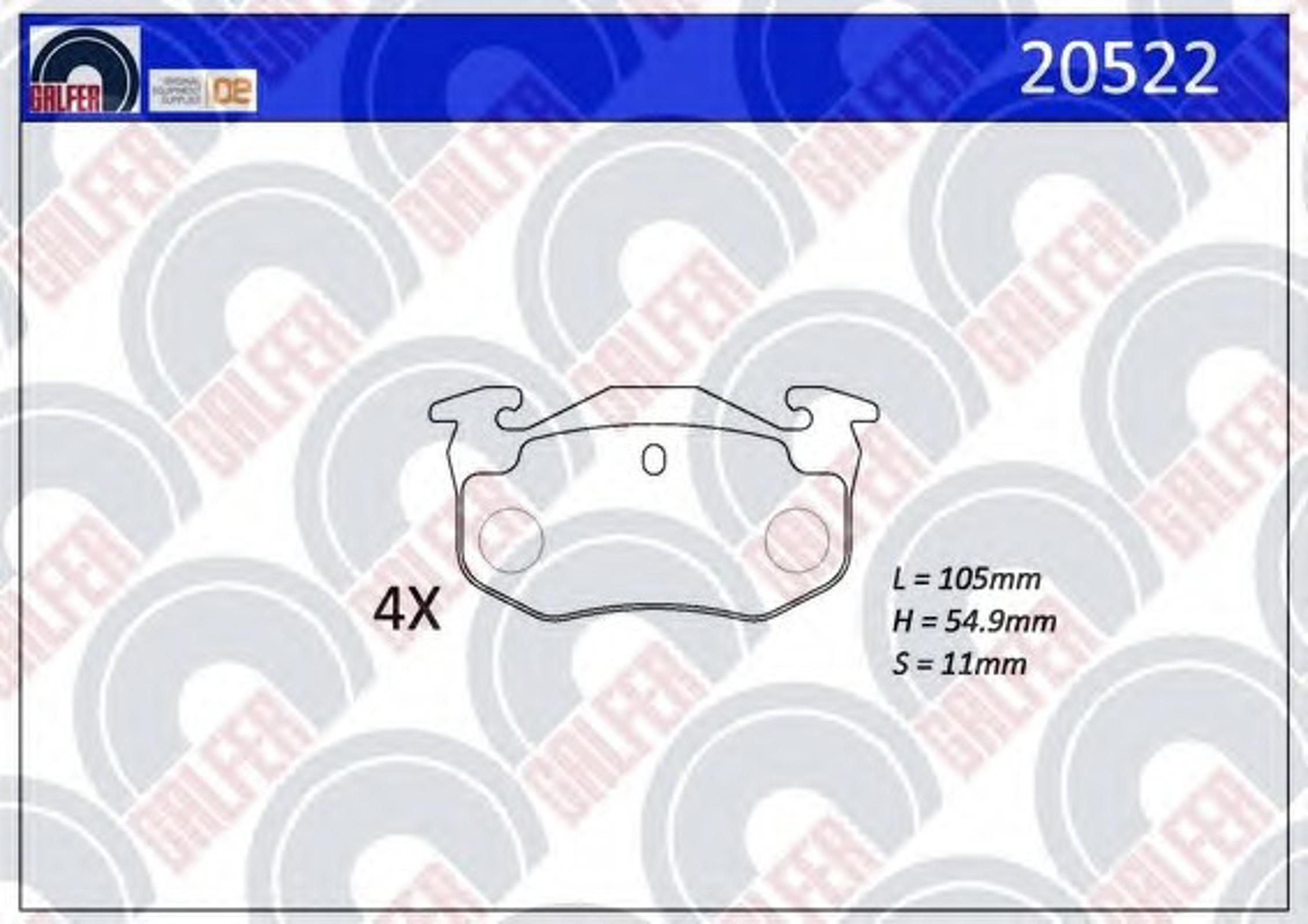 20522 GALFER Колодки тормозные дисковые