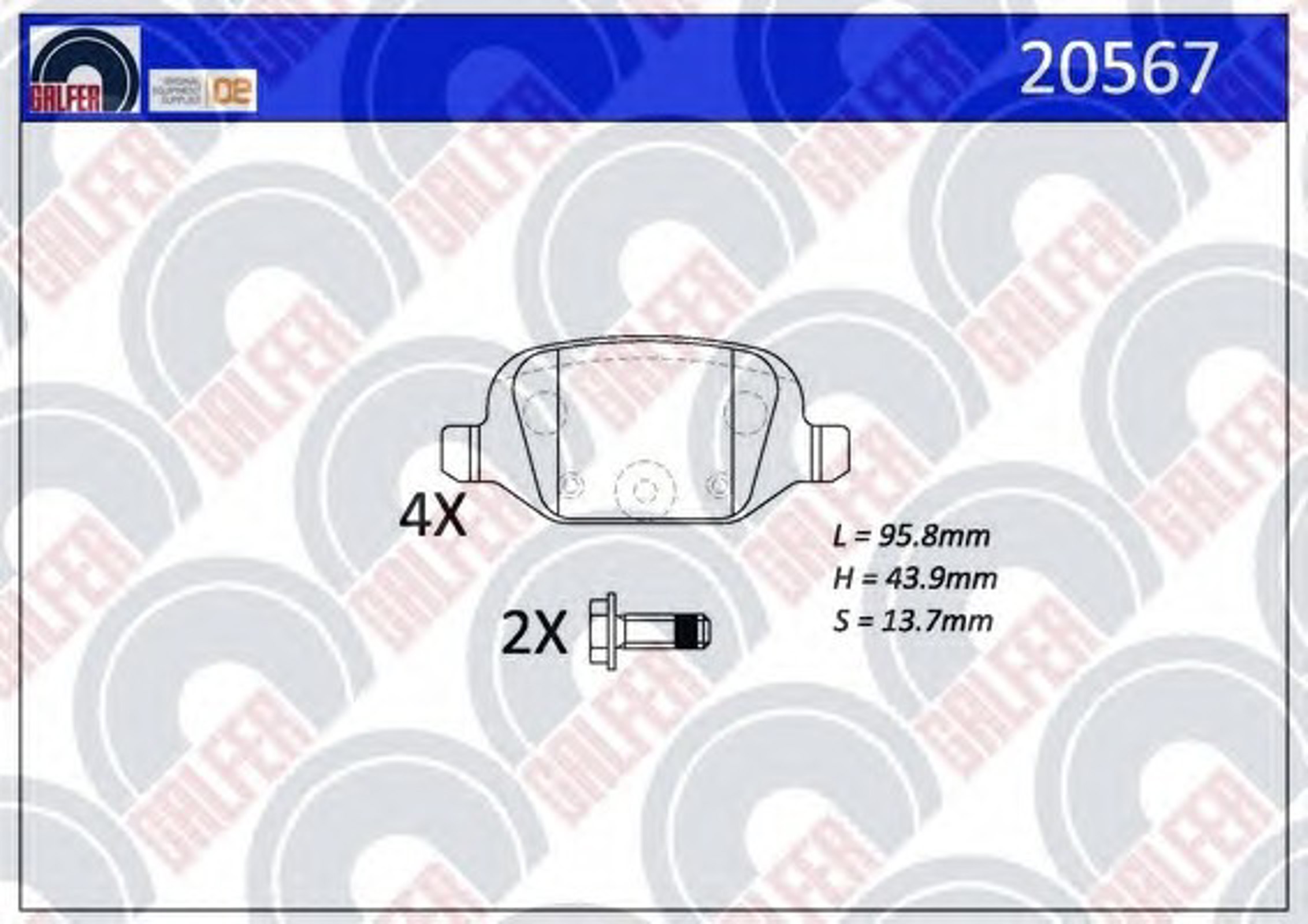 20567 GALFER Колодки тормозные дисковые