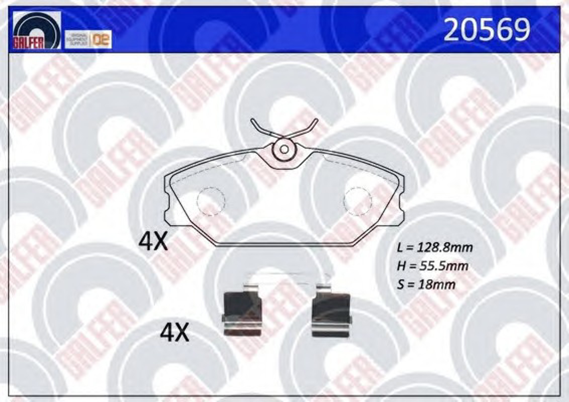 20569 GALFER Комплект тормозных колодок, дисковый тормоз