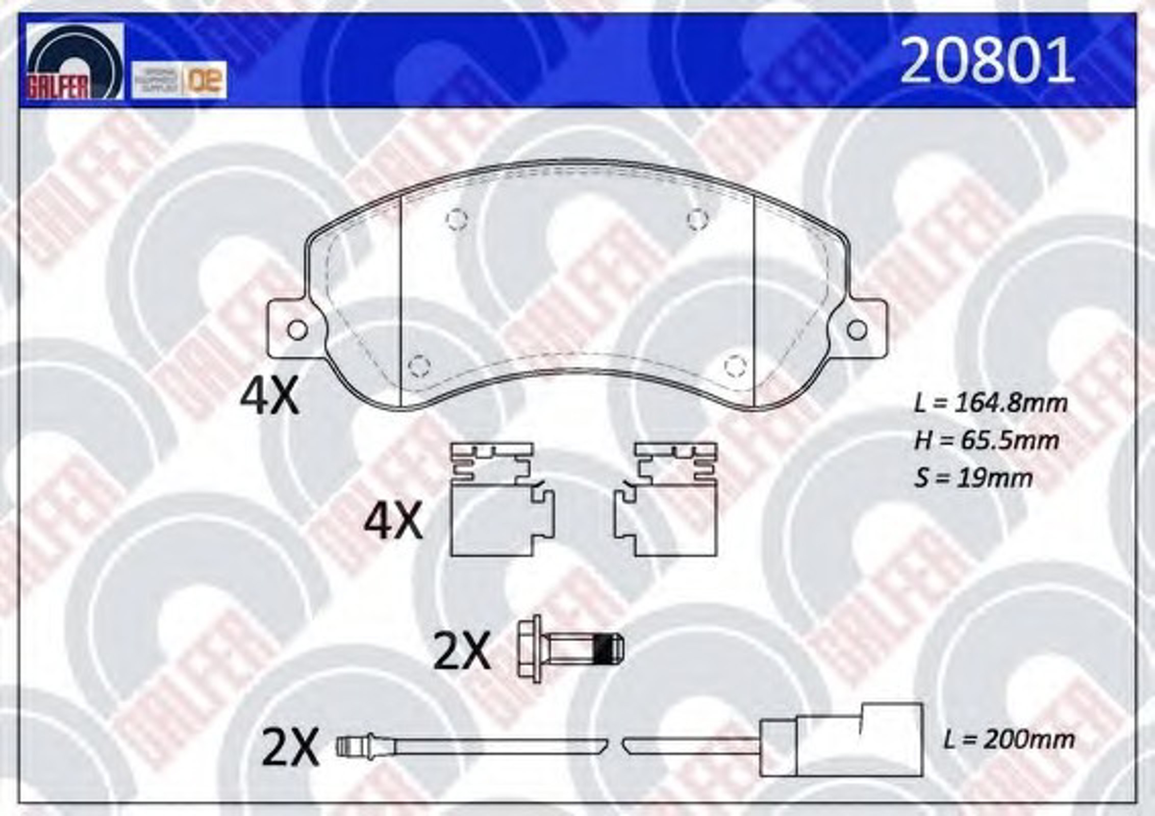 20801 GALFER Колодки тормозные дисковые
