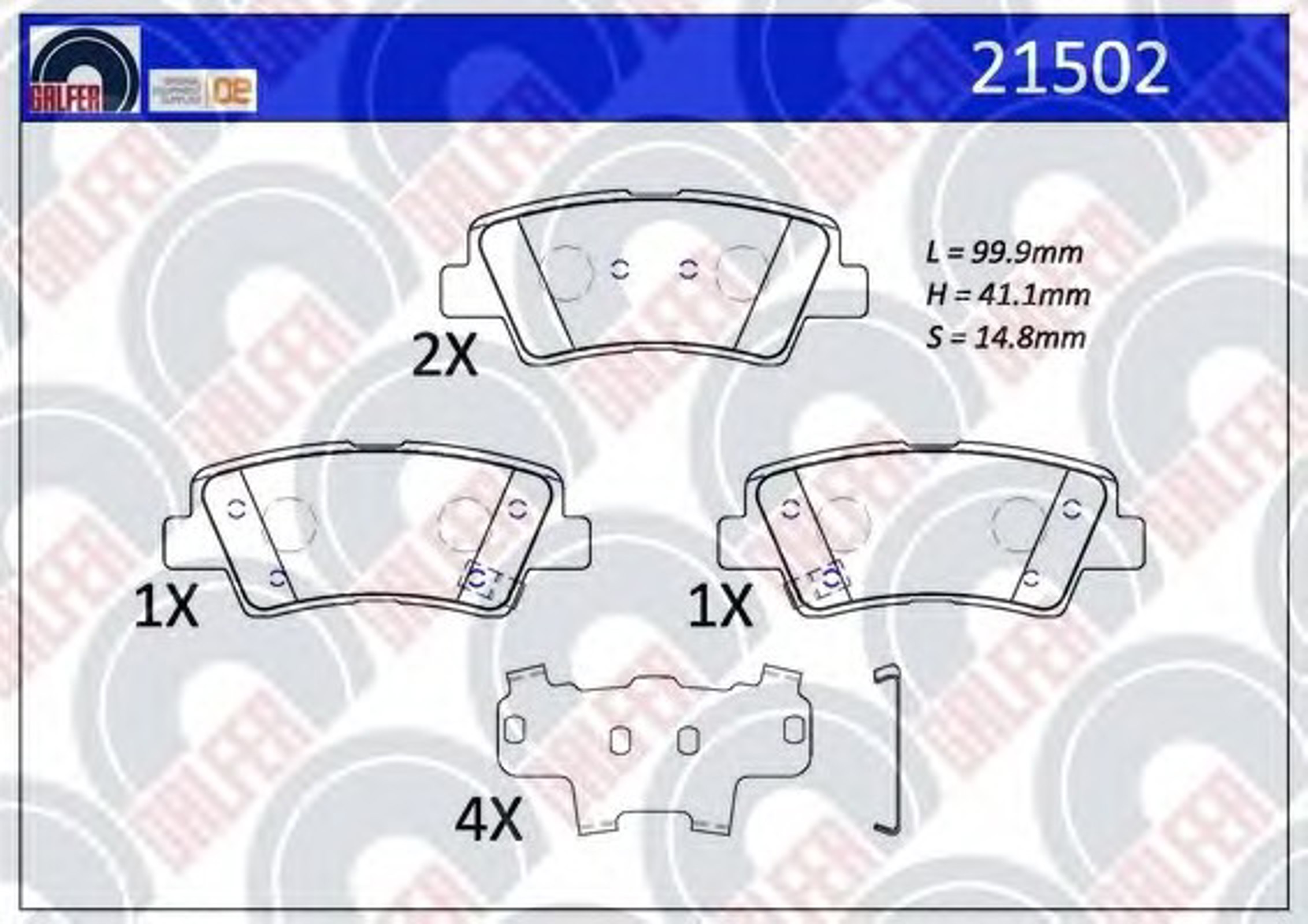 21502 GALFER Колодки тормозные дисковые