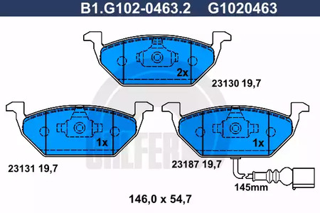 Тормозные колодки GALFER B1.G102-0463.2