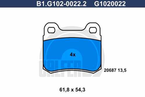 B1-G102-0022-2 GALFER КОЛОДКИ ТОРМОЗНЫЕ