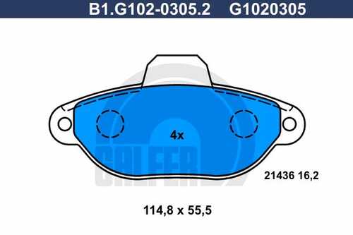 Тормозные колодки GALFER B1-G102-0305-2