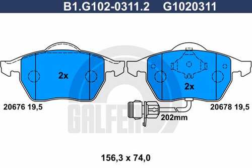 Тормозные колодки GALFER B1-G102-0311-2