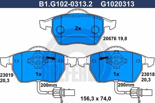 Тормозные колодки GALFER B1-G102-0313-2