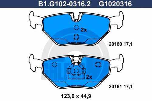 B1-G102-0316-2 GALFER Тормозные колодки