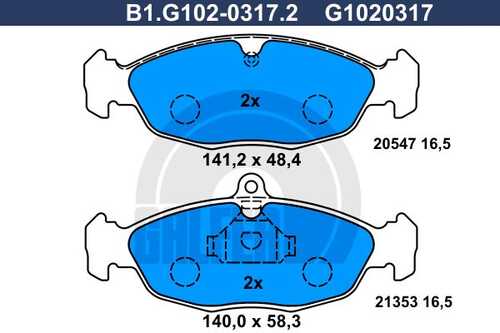 Тормозные колодки GALFER B1-G102-0317-2