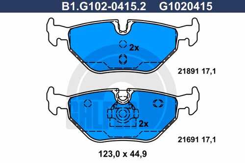 Колодки тормозные дисковые GALFER B1-G102-0415-2
