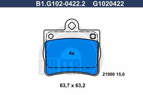 Тормозные колодки GALFER B1-G102-0422-2