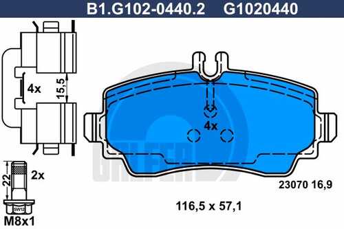 Тормозные колодки GALFER B1-G102-0440-2