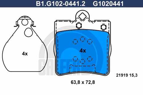 Тормозные колодки GALFER B1-G102-0441-2