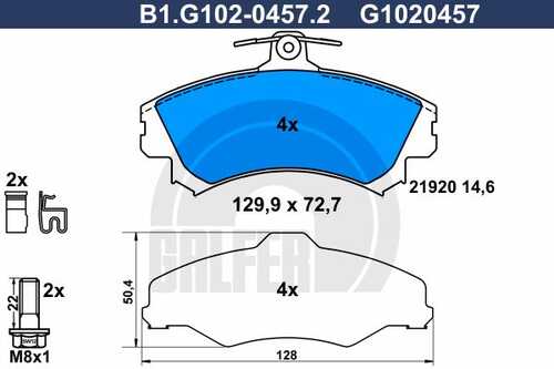 Тормозные колодки GALFER B1-G102-0457-2