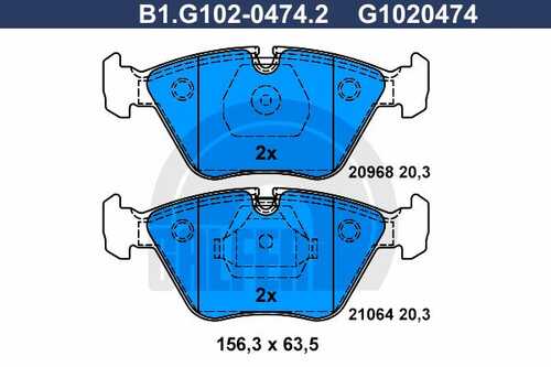 Тормозные колодки GALFER B1-G102-0474-2