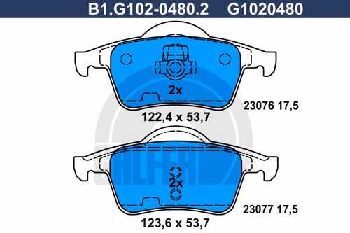 Тормозные колодки GALFER B1-G102-0480-2