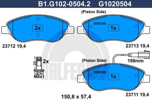 Тормозные колодки GALFER B1-G102-0504-2