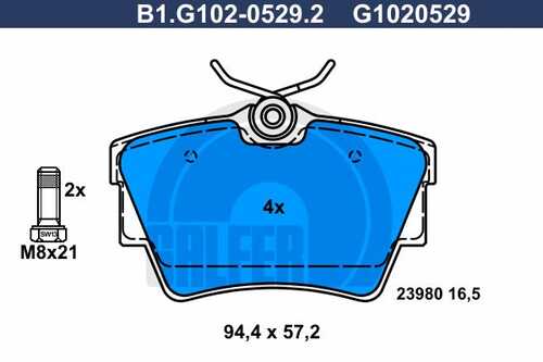 Тормозные колодки GALFER B1-G102-0529-2
