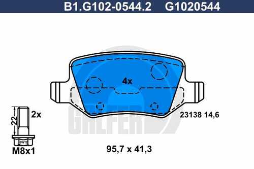 Тормозные колодки GALFER B1-G102-0544-2