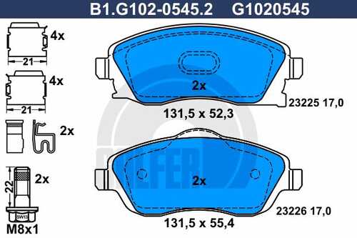 Тормозные колодки GALFER B1-G102-0545-2