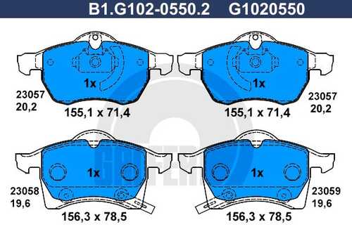 B1-G102-0550-2 GALFER Колодки тормозные дисковые