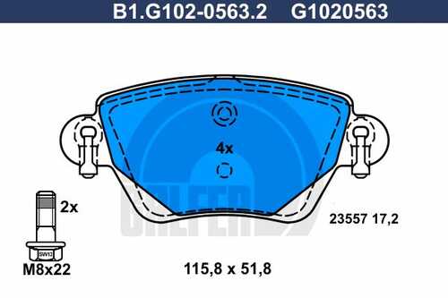 Тормозные колодки GALFER B1-G102-0563-2