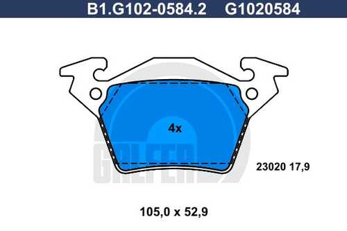 B1-G102-0584-2 GALFER Тормозные колодки