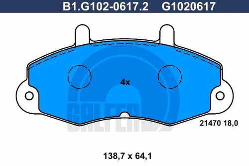 Тормозные колодки GALFER B1-G102-0617-2