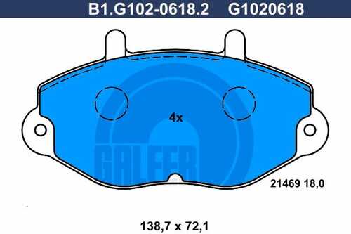 Тормозные колодки GALFER B1-G102-0618-2