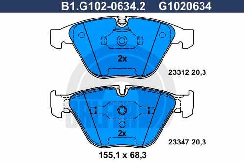 Тормозные колодки GALFER B1-G102-0634-2