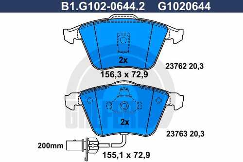 B1-G102-0644-2 GALFER Тормозные колодки