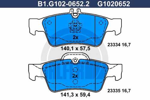 Тормозные колодки GALFER B1-G102-0652-2