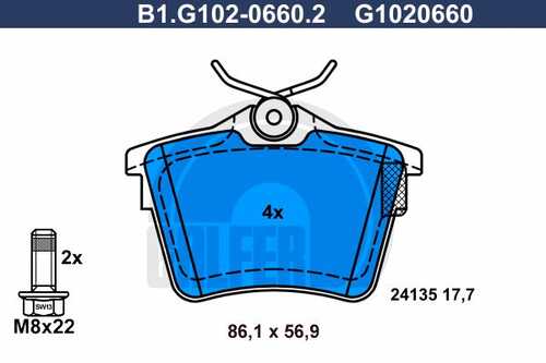 Тормозные колодки GALFER B1-G102-0660-2