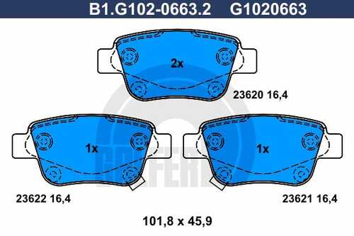 Тормозные колодки GALFER B1-G102-0663-2
