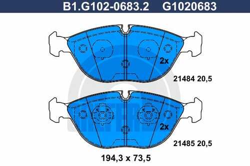 Тормозные колодки GALFER B1-G102-0683-2