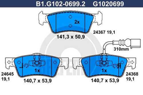 Тормозные колодки GALFER B1-G102-0699-2