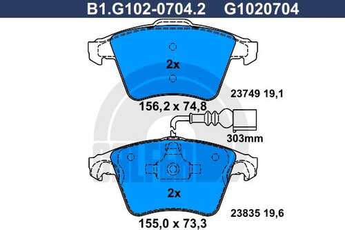 B1-G102-0704-2 GALFER Тормозные колодки