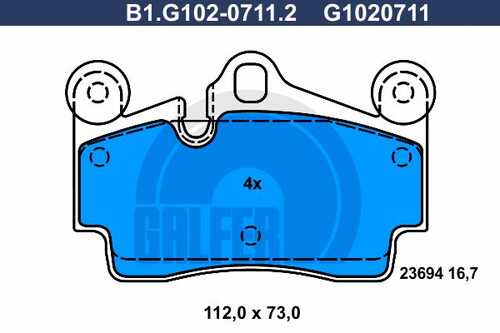 Тормозные колодки GALFER B1-G102-0711-2
