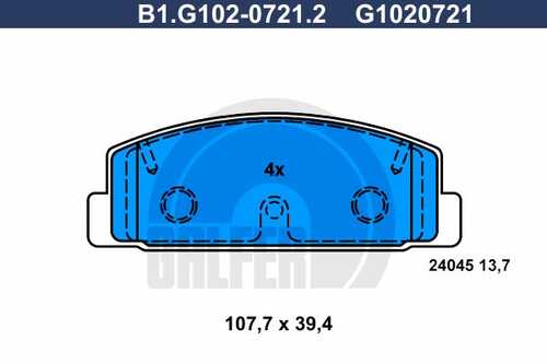 Колодки тормозные GALFER B1-G102-0721-2