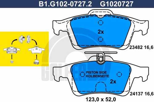 Колодки тормозные дисковые /комплект 4 шт GALFER B1-G102-0727-2