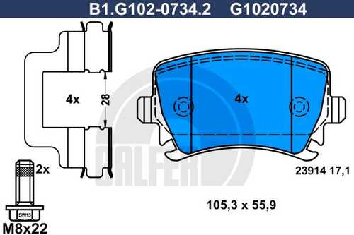 Тормозные колодки GALFER B1-G102-0734-2