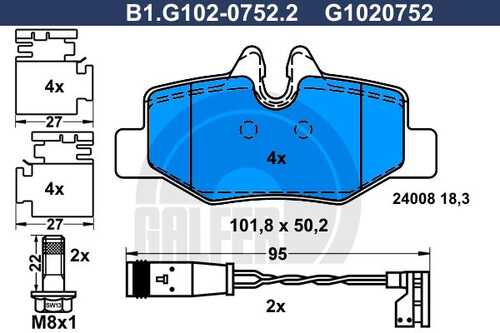 Колодки тормозные GALFER B1-G102-0752-2