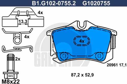 Тормозные колодки GALFER B1-G102-0755-2