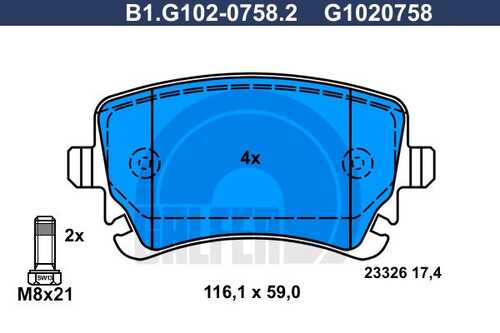 Тормозные колодки GALFER B1-G102-0758-2