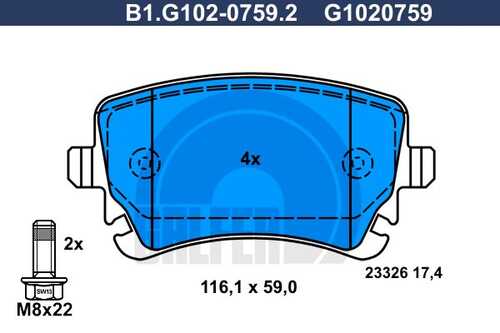 Тормозные колодки GALFER B1-G102-0759-2