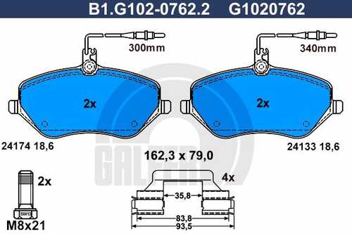 Тормозные колодки GALFER B1-G102-0762-2