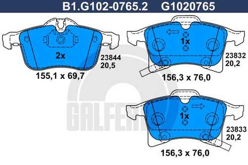 Тормозные колодки GALFER B1-G102-0765-2